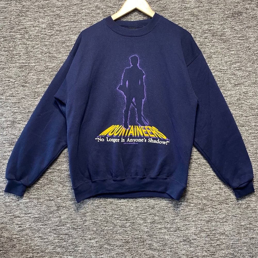 VTG 1988 West Virginia Mountaineers Sweatshirt PM L No Longer In Anyones Shadow